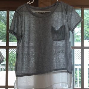 Grey tee with white bottom